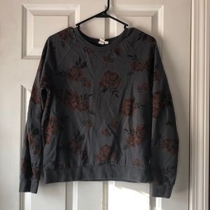 official vans flower printed gray pull over